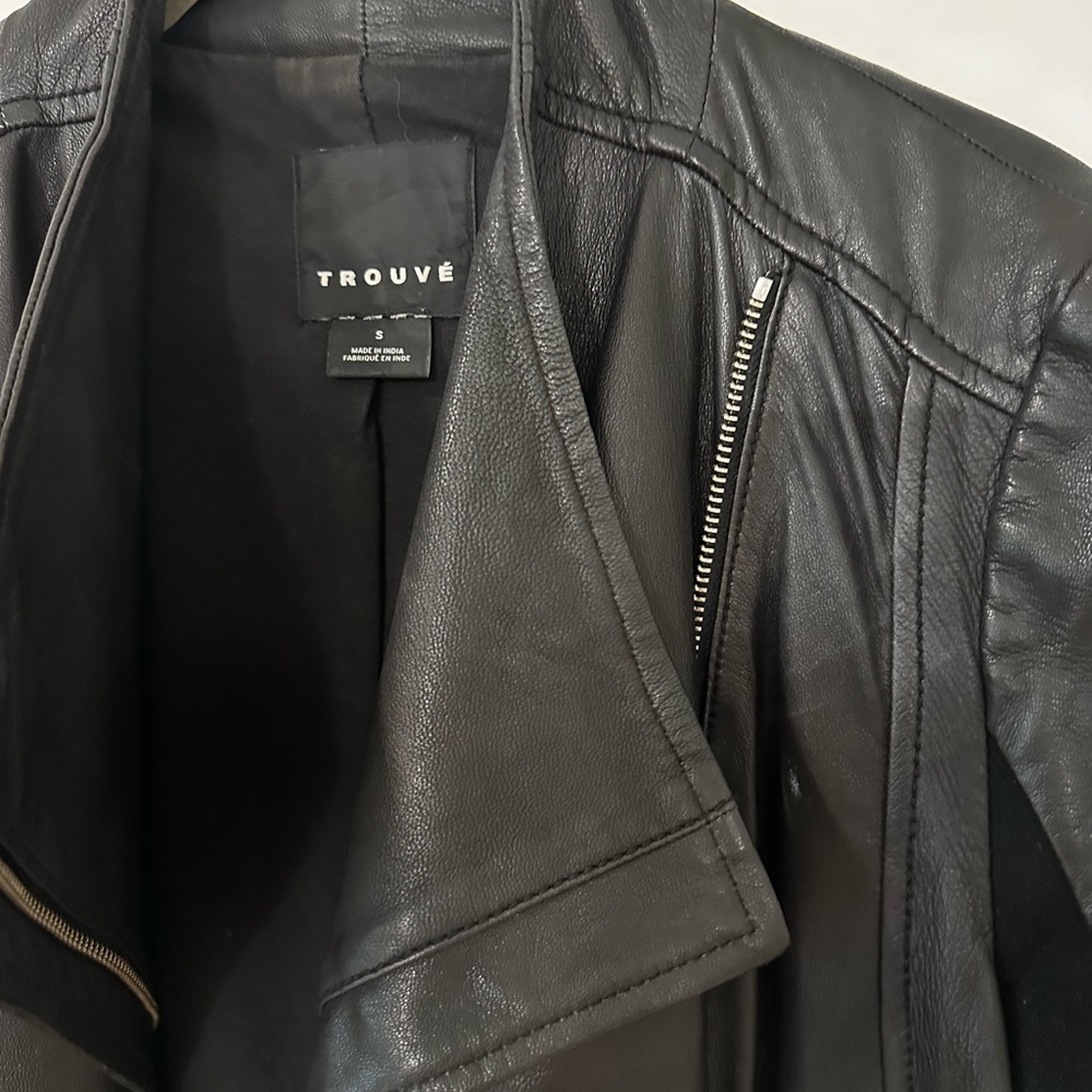 Trouve Womens Black Leather Moto Jacket - Picture 4 of 6